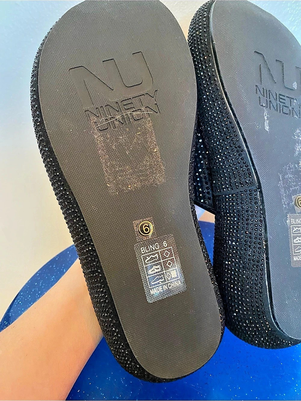 NEW! Nine West Rhinestone Platform Slides - Picture 4 of 4